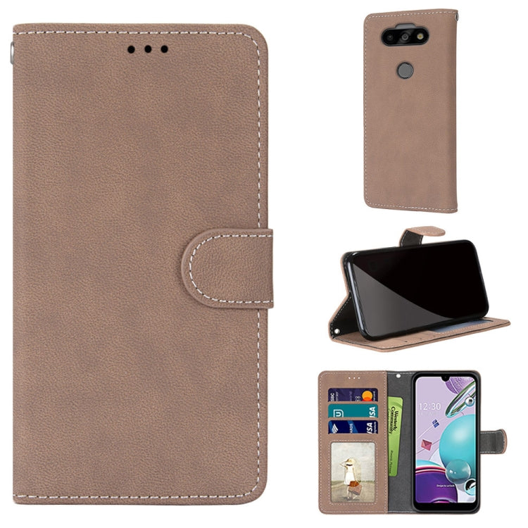 For LG K31 / Aristo5 / Aristo 5 Plus Retro Frosted Horizontal Flip PU Leather Case with Holder & Card Slots & Wallet & Photo Frame