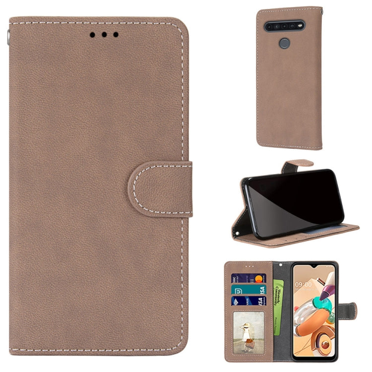 For LG K41S / K51S Retro Frosted Horizontal Flip PU Leather Case with Holder & Card Slots & Wallet & Photo Frame