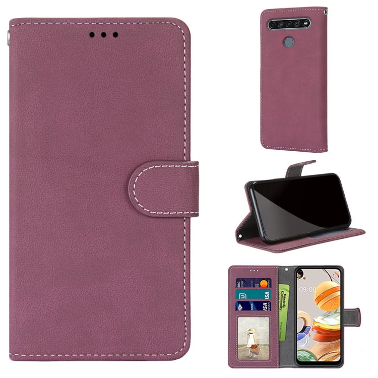For LG K61 Retro Frosted Horizontal Flip PU Leather Case with Holder & Card Slots & Wallet & Photo Frame
