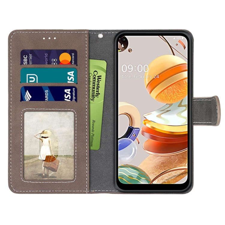 For LG K61 Retro Frosted Horizontal Flip PU Leather Case with Holder & Card Slots & Wallet & Photo Frame