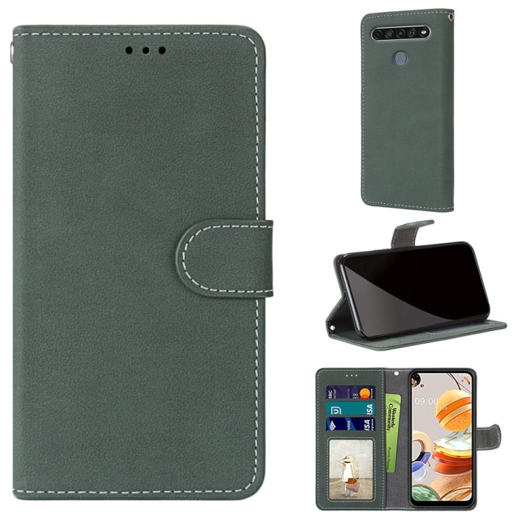 For LG K61 Retro Frosted Horizontal Flip PU Leather Case with Holder & Card Slots & Wallet & Photo Frame