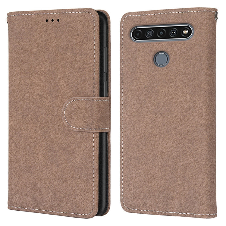 For LG K61 Retro Frosted Horizontal Flip PU Leather Case with Holder & Card Slots & Wallet & Photo Frame