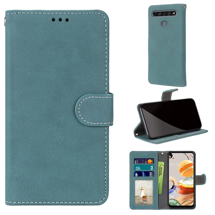 For LG K61 Retro Frosted Horizontal Flip PU Leather Case with Holder & Card Slots & Wallet & Photo Frame