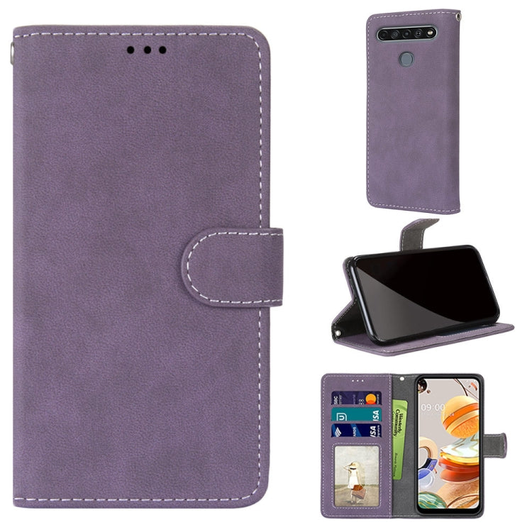 For LG K61 Retro Frosted Horizontal Flip PU Leather Case with Holder & Card Slots & Wallet & Photo Frame