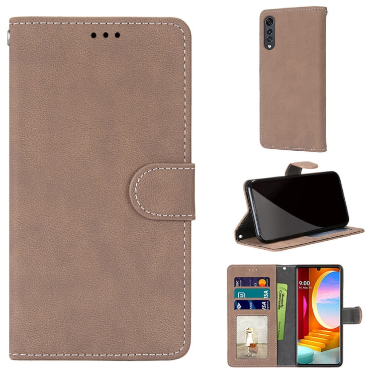 For LG Velvet Retro Frosted Horizontal Flip PU Leather Case with Holder & Card Slots & Wallet & Photo Frame