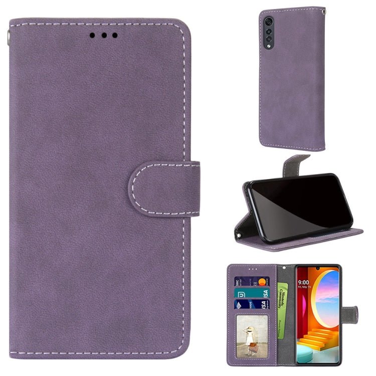 For LG Velvet Retro Frosted Horizontal Flip PU Leather Case with Holder & Card Slots & Wallet & Photo Frame