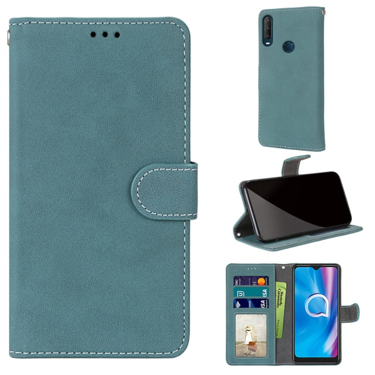 For Alcatel 1SE 2020 Retro Frosted Horizontal Flip PU Leather Case with Holder & Card Slots & Wallet & Photo Frame