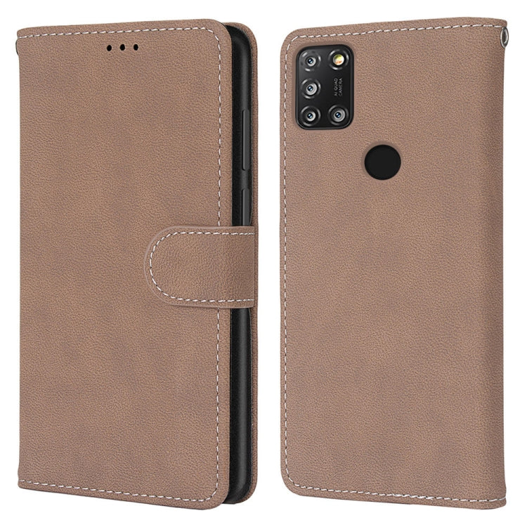 For Alcatel 3X (2020) Retro Frosted Horizontal Flip PU Leather Case with Holder & Card Slots & Wallet & Photo Frame