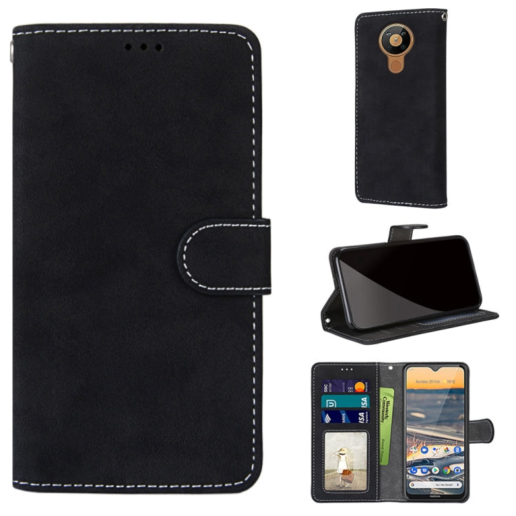 For Nokia 5.3 Retro Frosted Horizontal Flip PU Leather Case with Holder & Card Slots & Wallet & Photo Frame