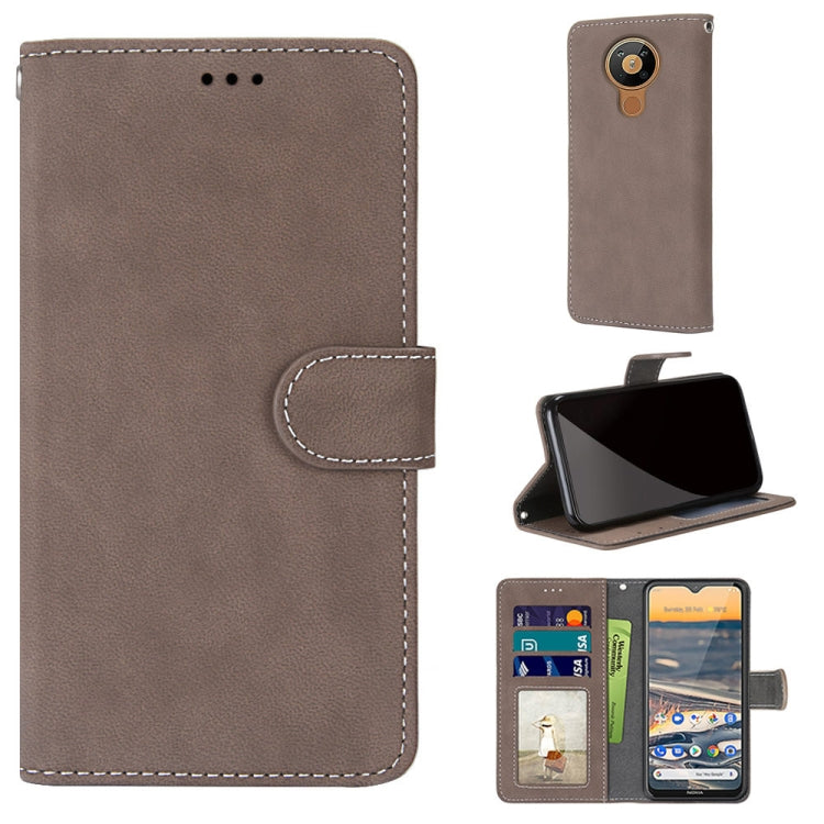 For Nokia 5.3 Retro Frosted Horizontal Flip PU Leather Case with Holder & Card Slots & Wallet & Photo Frame