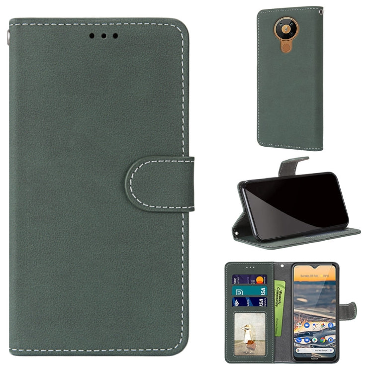 For Nokia 5.3 Retro Frosted Horizontal Flip PU Leather Case with Holder & Card Slots & Wallet & Photo Frame