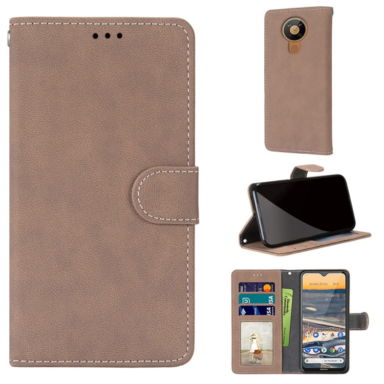 For Nokia 5.3 Retro Frosted Horizontal Flip PU Leather Case with Holder & Card Slots & Wallet & Photo Frame