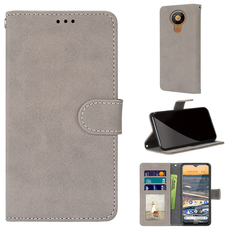 For Nokia 5.3 Retro Frosted Horizontal Flip PU Leather Case with Holder & Card Slots & Wallet & Photo Frame