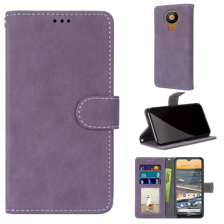 For Nokia 5.3 Retro Frosted Horizontal Flip PU Leather Case with Holder & Card Slots & Wallet & Photo Frame