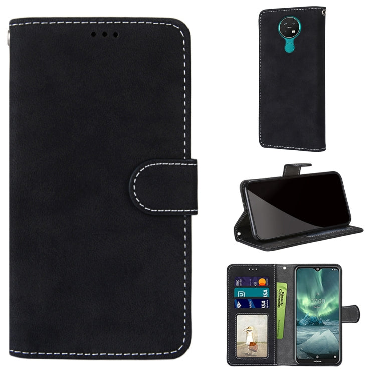 For Nokia 7.2 Retro Frosted Horizontal Flip PU Leather Case with Holder & Card Slots & Wallet & Photo Frame