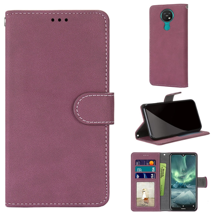 For Nokia 7.2 Retro Frosted Horizontal Flip PU Leather Case with Holder & Card Slots & Wallet & Photo Frame