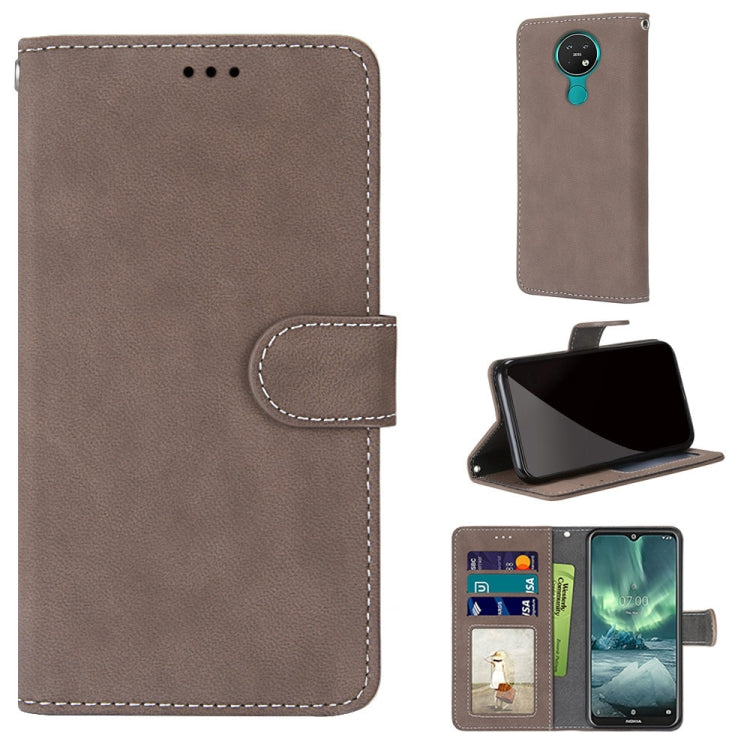 For Nokia 7.2 Retro Frosted Horizontal Flip PU Leather Case with Holder & Card Slots & Wallet & Photo Frame