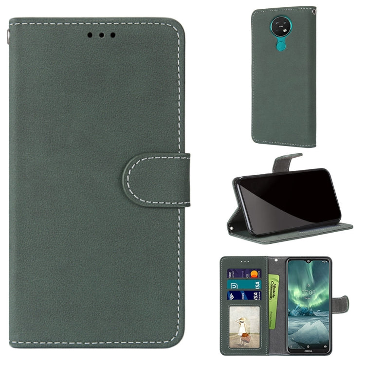 For Nokia 7.2 Retro Frosted Horizontal Flip PU Leather Case with Holder & Card Slots & Wallet & Photo Frame