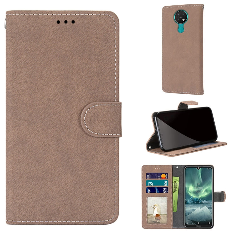 For Nokia 7.2 Retro Frosted Horizontal Flip PU Leather Case with Holder & Card Slots & Wallet & Photo Frame