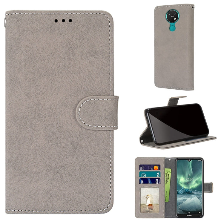 For Nokia 7.2 Retro Frosted Horizontal Flip PU Leather Case with Holder & Card Slots & Wallet & Photo Frame