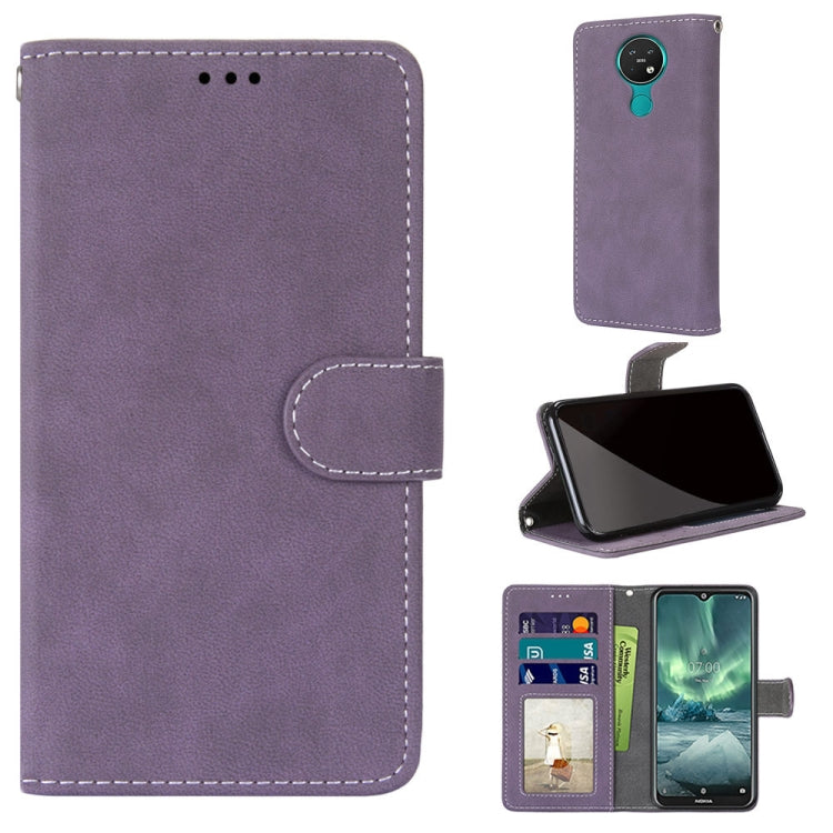 For Nokia 7.2 Retro Frosted Horizontal Flip PU Leather Case with Holder & Card Slots & Wallet & Photo Frame