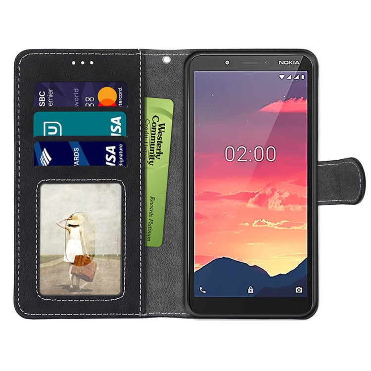 For Nokia C2 Retro Frosted Horizontal Flip PU Leather Case with Holder & Card Slots & Wallet & Photo Frame