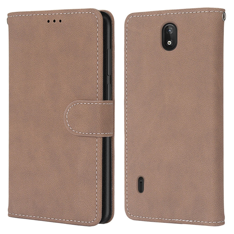 For Nokia C2 Retro Frosted Horizontal Flip PU Leather Case with Holder & Card Slots & Wallet & Photo Frame