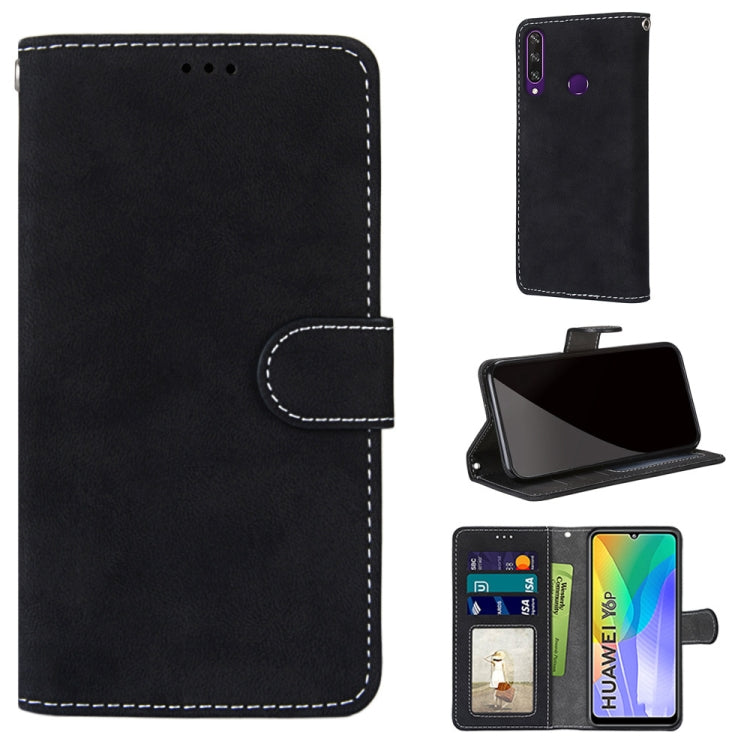 For Huawei Y6p Retro Frosted Horizontal Flip PU Leather Case with Holder & Card Slots & Wallet & Photo Frame
