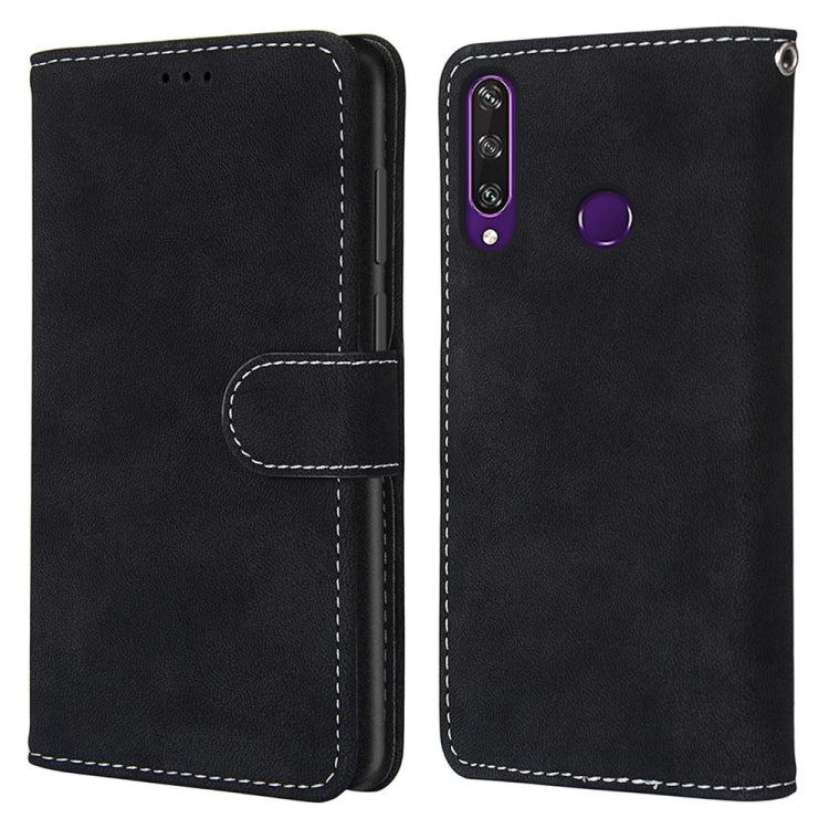 For Huawei Y6p Retro Frosted Horizontal Flip PU Leather Case with Holder & Card Slots & Wallet & Photo Frame