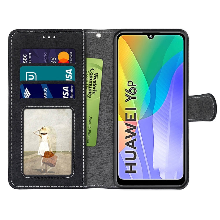 For Huawei Y6p Retro Frosted Horizontal Flip PU Leather Case with Holder & Card Slots & Wallet & Photo Frame