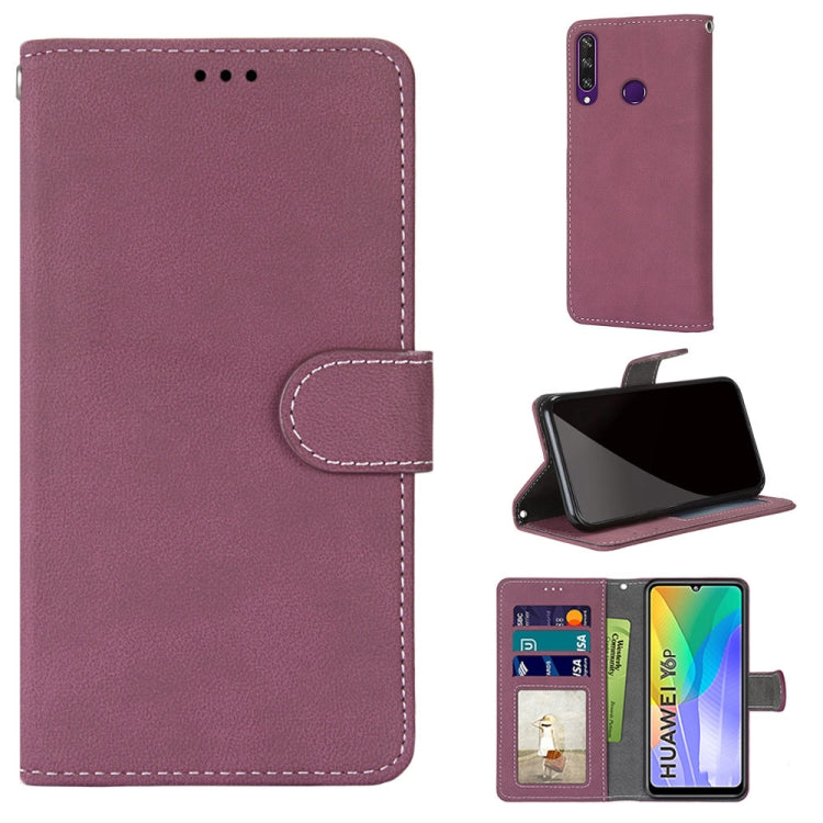 For Huawei Y6p Retro Frosted Horizontal Flip PU Leather Case with Holder & Card Slots & Wallet & Photo Frame