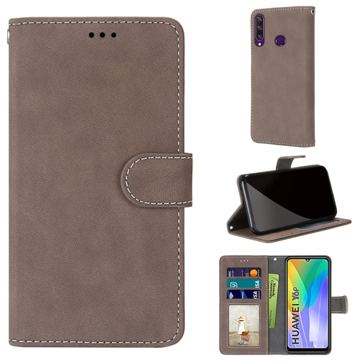 For Huawei Y6p Retro Frosted Horizontal Flip PU Leather Case with Holder & Card Slots & Wallet & Photo Frame