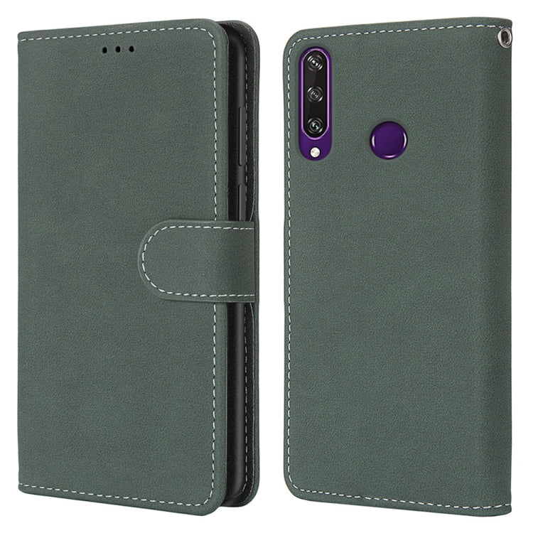 For Huawei Y6p Retro Frosted Horizontal Flip PU Leather Case with Holder & Card Slots & Wallet & Photo Frame