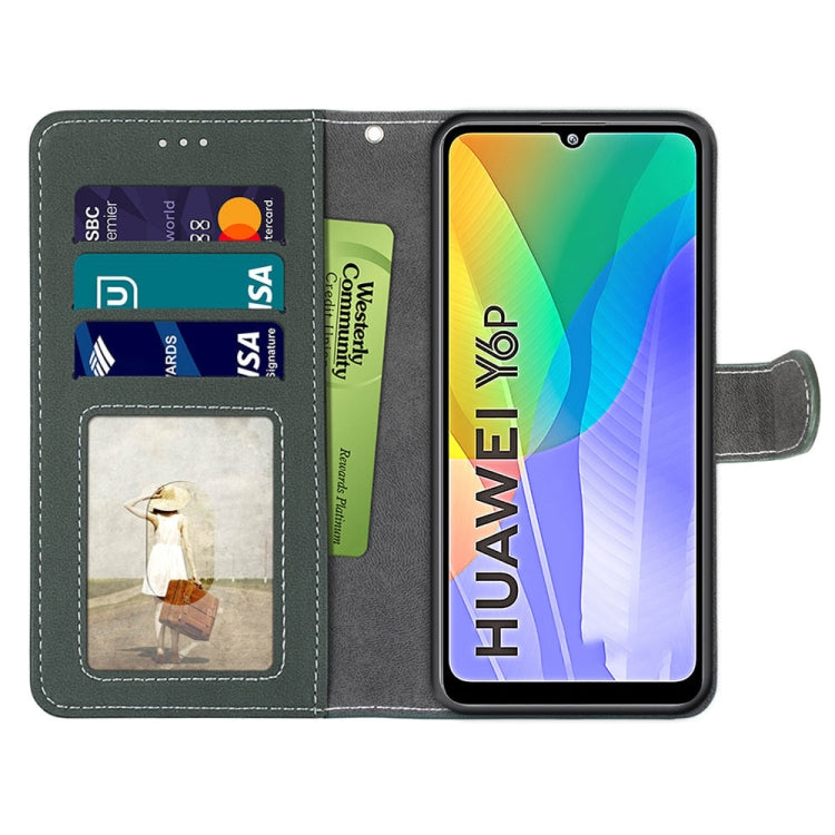 For Huawei Y6p Retro Frosted Horizontal Flip PU Leather Case with Holder & Card Slots & Wallet & Photo Frame