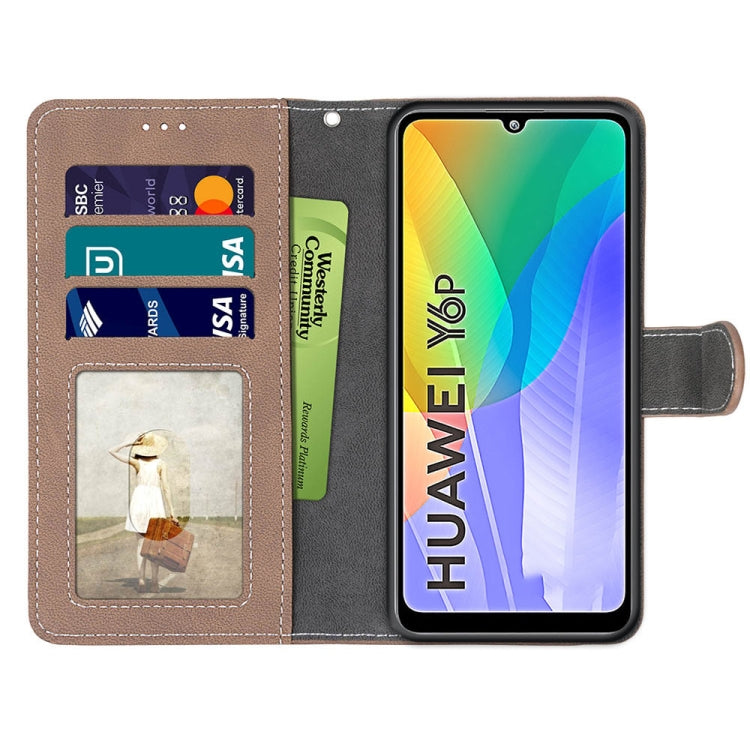 For Huawei Y6p Retro Frosted Horizontal Flip PU Leather Case with Holder & Card Slots & Wallet & Photo Frame