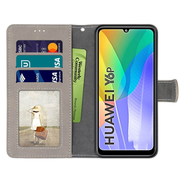 For Huawei Y6p Retro Frosted Horizontal Flip PU Leather Case with Holder & Card Slots & Wallet & Photo Frame