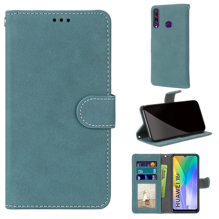 For Huawei Y6p Retro Frosted Horizontal Flip PU Leather Case with Holder & Card Slots & Wallet & Photo Frame