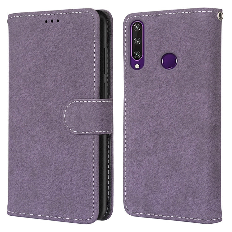 For Huawei Y6p Retro Frosted Horizontal Flip PU Leather Case with Holder & Card Slots & Wallet & Photo Frame