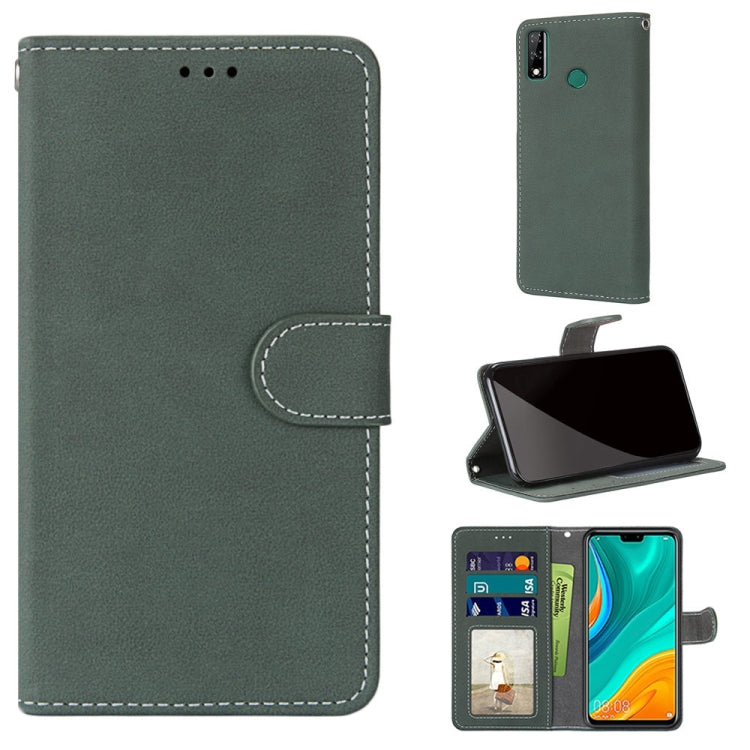 For Huawei Y8s Retro Frosted Horizontal Flip PU Leather Case with Holder & Card Slots & Wallet & Photo Frame