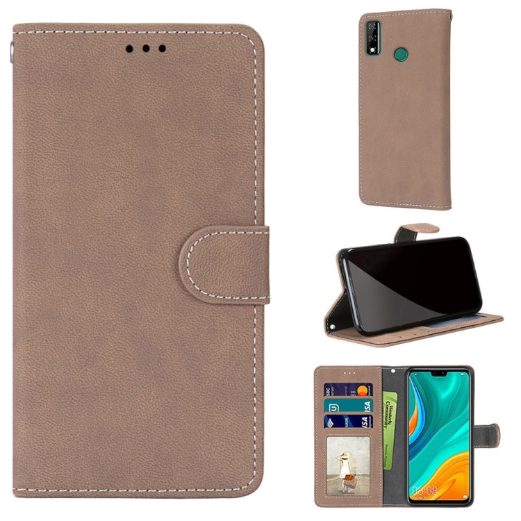 For Huawei Y8s Retro Frosted Horizontal Flip PU Leather Case with Holder & Card Slots & Wallet & Photo Frame