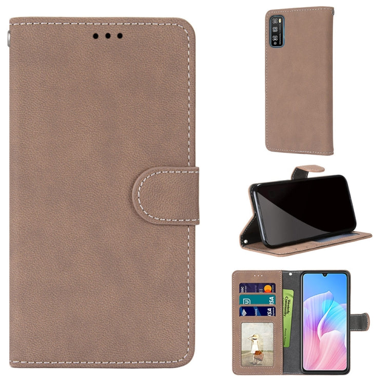 For Huawei Enjoy Z / Enjoy 20 Pro Retro Frosted Horizontal Flip PU Leather Case with Holder & Card Slots & Wallet & Photo Frame