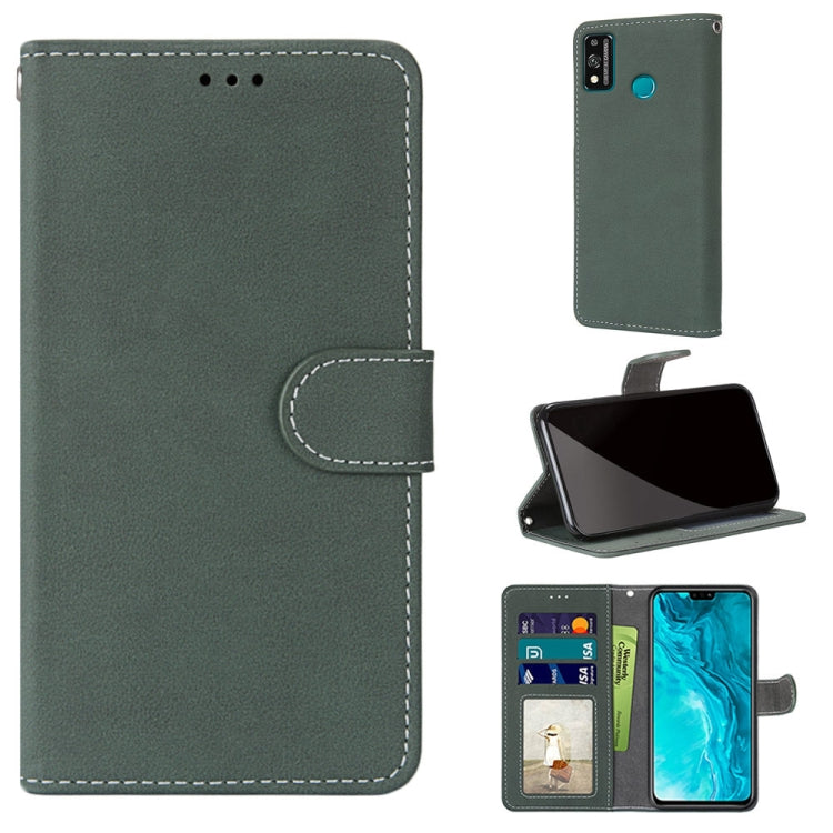 For Huawei Honor 9X Lite Retro Frosted Horizontal Flip PU Leather Case with Holder & Card Slots & Wallet & Photo Frame