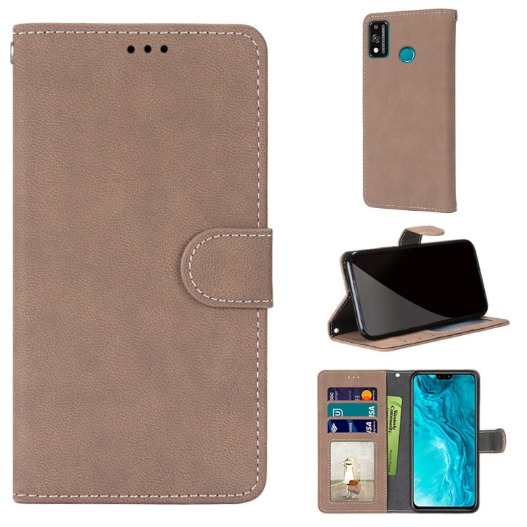 For Huawei Honor 9X Lite Retro Frosted Horizontal Flip PU Leather Case with Holder & Card Slots & Wallet & Photo Frame