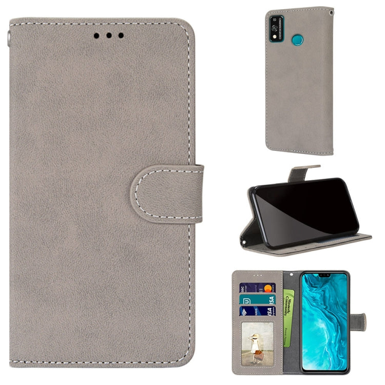 For Huawei Honor 9X Lite Retro Frosted Horizontal Flip PU Leather Case with Holder & Card Slots & Wallet & Photo Frame