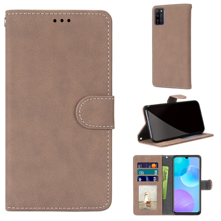 For Huawei Honor 30 Lite Retro Frosted Horizontal Flip PU Leather Case with Holder & Card Slots & Wallet & Photo Frame