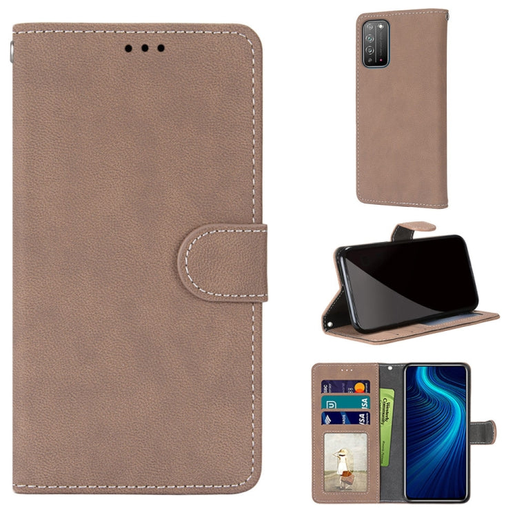 For Huawei Honor X10 / X10 Pro Retro Frosted Horizontal Flip PU Leather Case with Holder & Card Slots & Wallet & Photo Frame