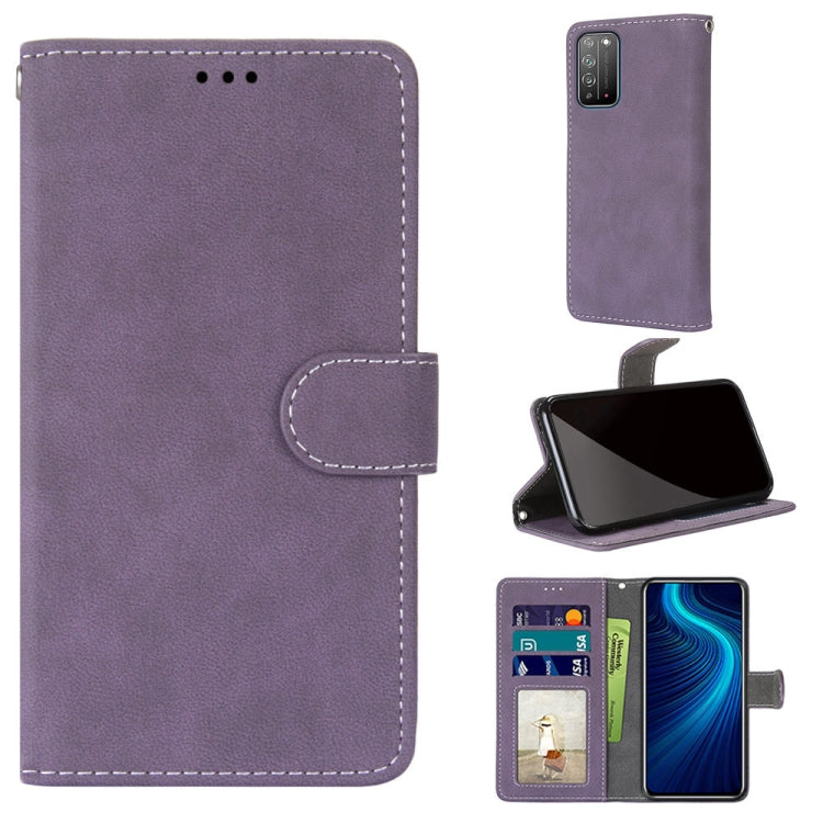 For Huawei Honor X10 / X10 Pro Retro Frosted Horizontal Flip PU Leather Case with Holder & Card Slots & Wallet & Photo Frame