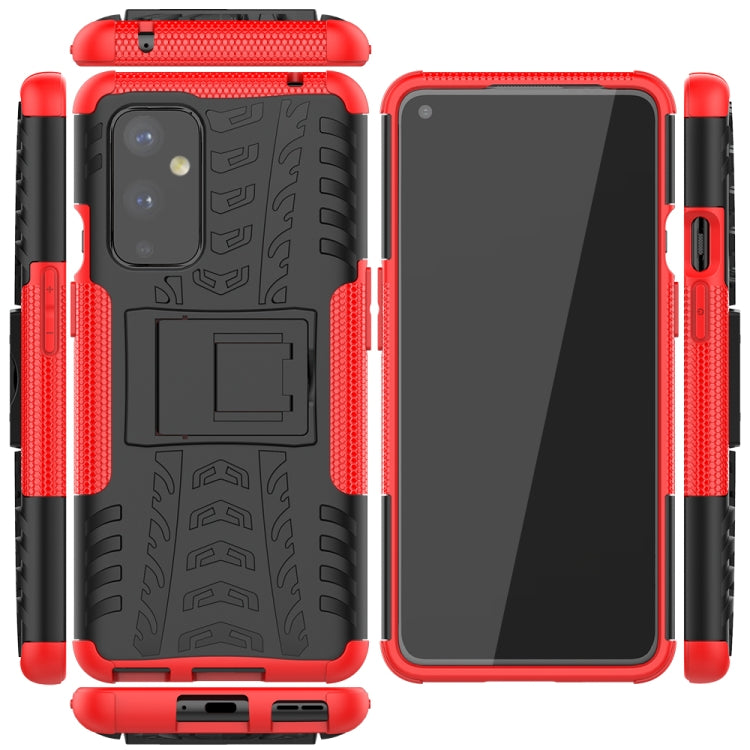 For OnePlus 9 Tire Texture Shockproof TPU+PC Protective Case with Holder