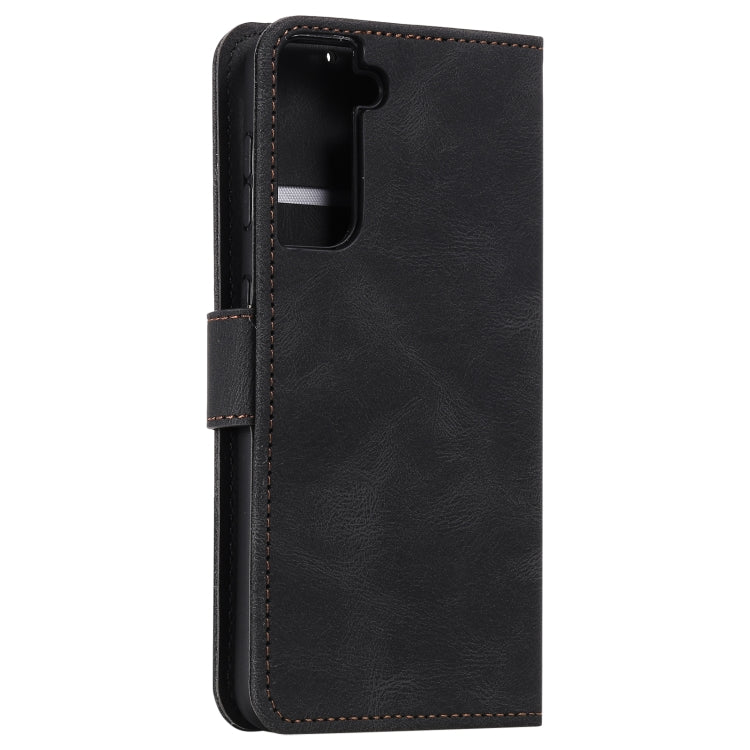 For Samsung Galaxy S21 5G Stitching Calf Texture Horizontal Flip Leather Case with Holder & Card Slots & Wallet