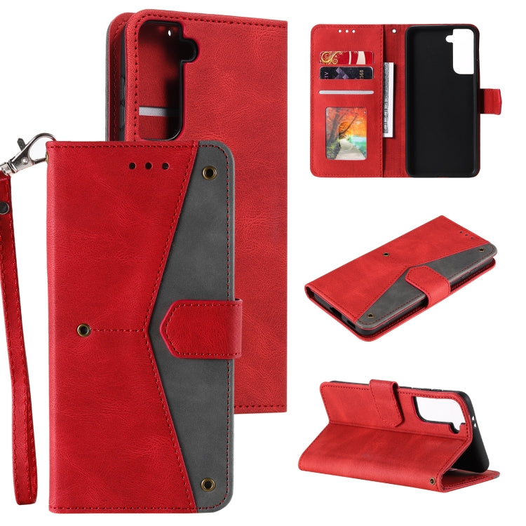 For Samsung Galaxy S21+ 5G Stitching Calf Texture Horizontal Flip Leather Case with Holder & Card Slots & Wallet